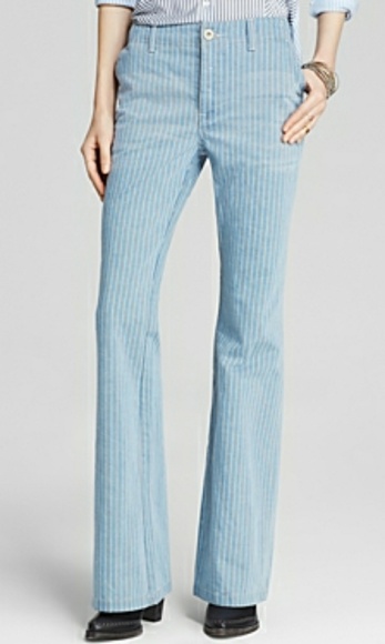 🆕Free People Railroad Stripe Flare Jeans NWT - Picture 4 of 7